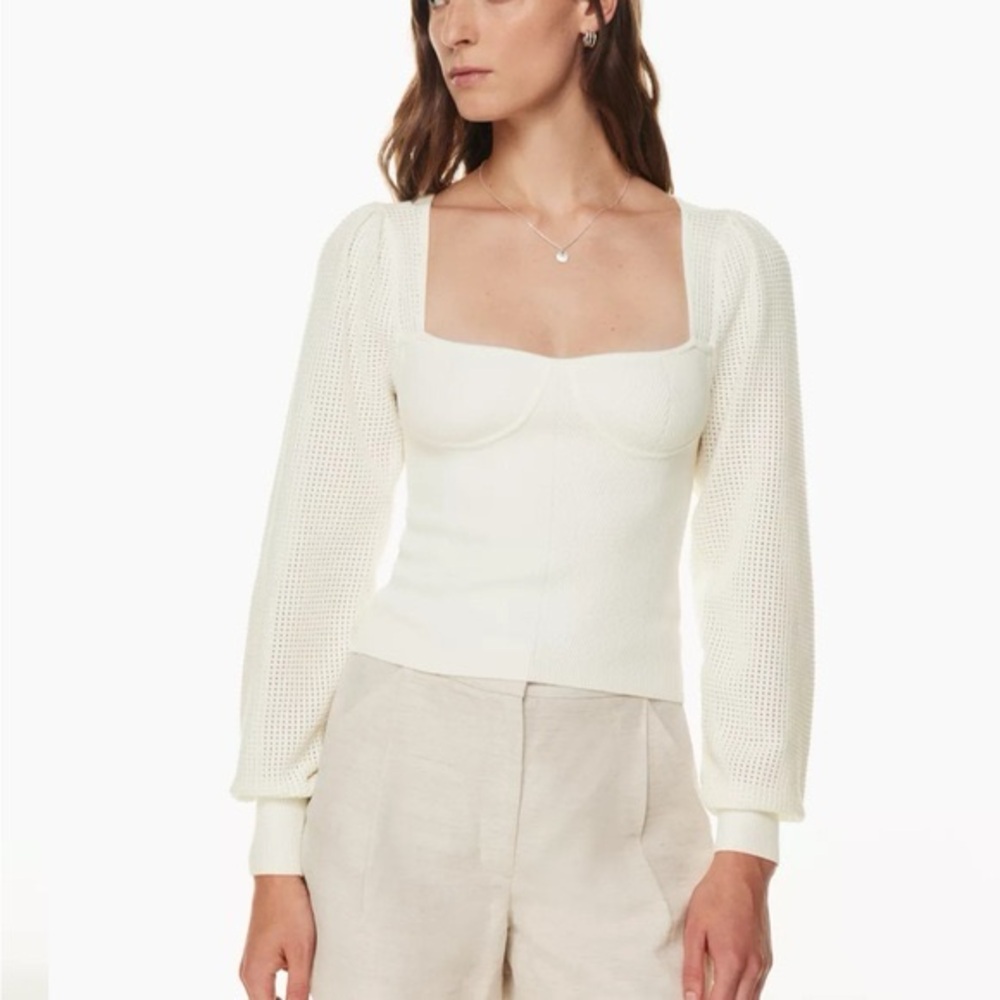 Wilfred Ivory Textured Knit Top